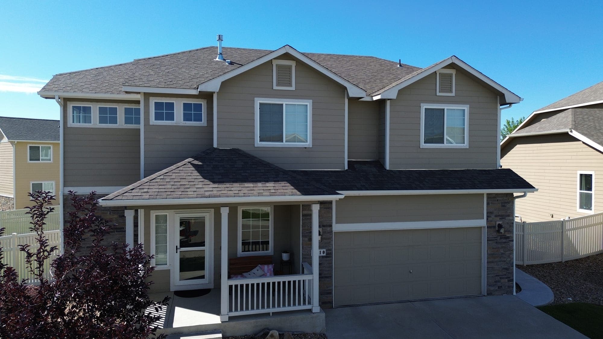Newly completed roof on a Colorado home