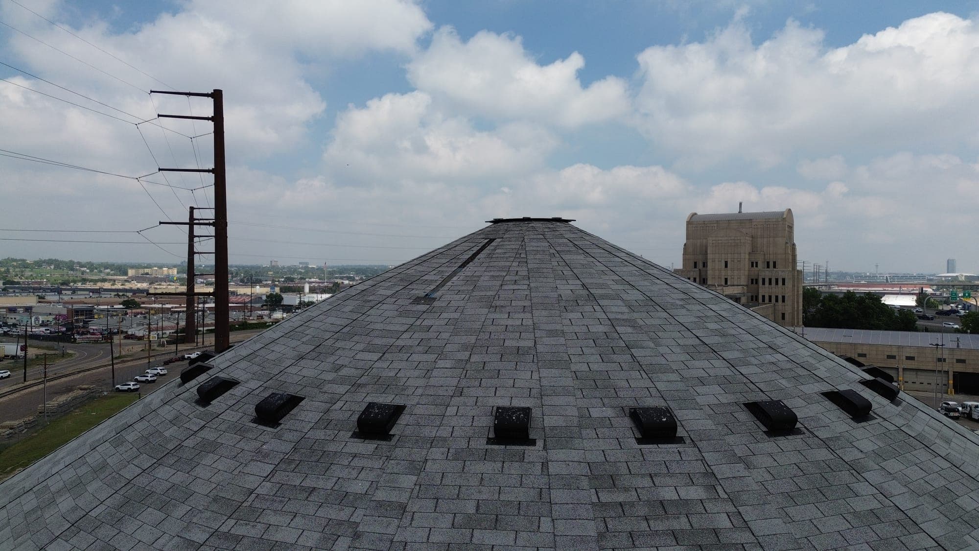 Completed roof on a home with a complex roofline